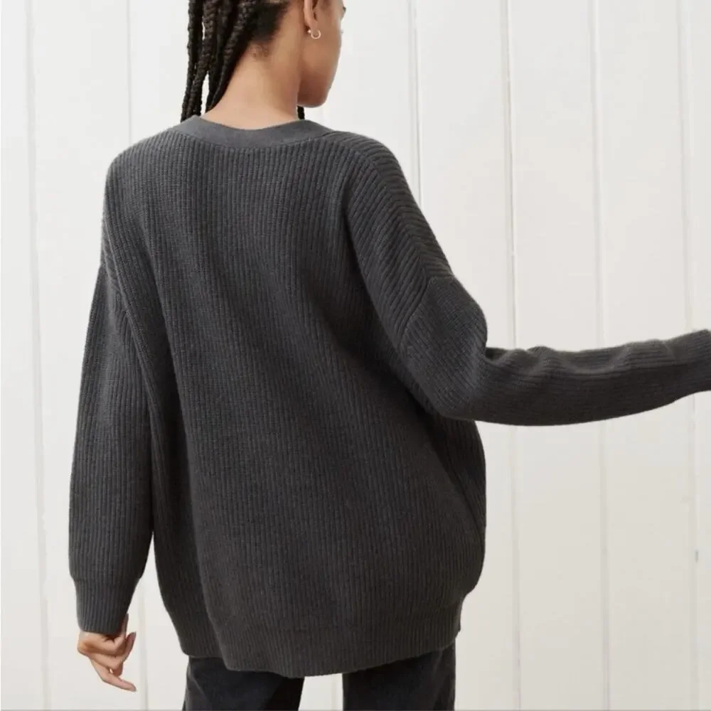 Jenni Kayne Chasmere Cocoon Cardigan Women’s Size XS Oversized Carbon Gray - Picture 2 of 11